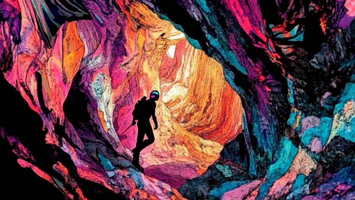 man in a cave